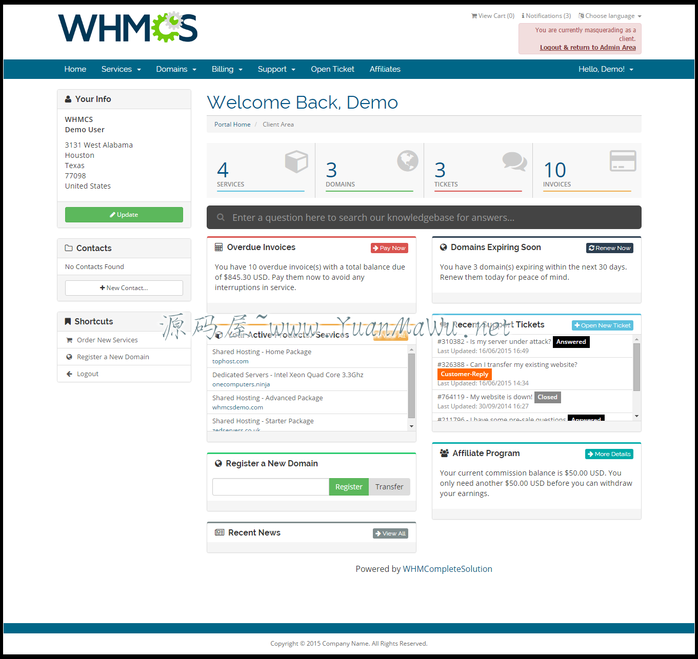 WHMCS.v6.1.0 知名域名主机IDC管理程序 官方原版